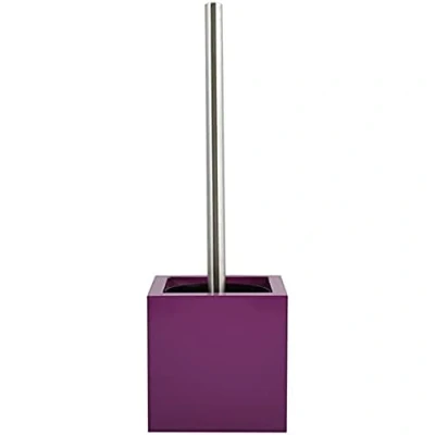 Afbeelding van MSV Toiletborstel in MDF houder/rvs wc borstel paars 37 cm Toiletborstels