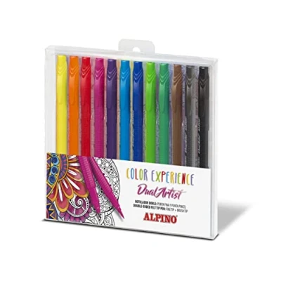 Afbeelding van Alpino Dual Artist Color Experience viltstift, 12 stuks, verschillende kleuren