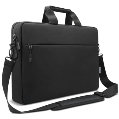 Afbeelding van TECOOL 15,6 inch laptoptas met schouderriem, waterdichte koffer, schokbestendige messengertas voor 15 15,6&#039;&#039; Acer ASUS Lenovo Thinkpad Ideapad Dell HP notebook Chromebook, MacBook Pro16, zwart