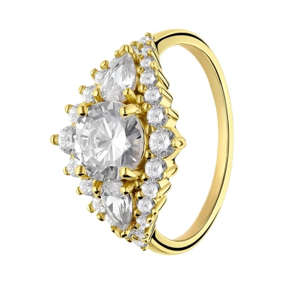 Afbeelding van Lucardi GLAM Ring, Dames, Maat: 62, Gold