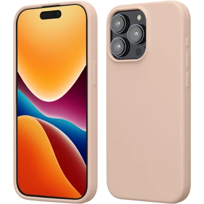 Afbeelding van kwmobile Case voor iPhone 15 Pro Max Slank TPU Hoesje met Zachte Afwerking In kokosmelk