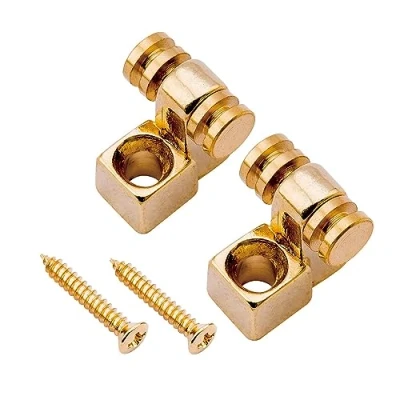Afbeelding van Musiclily Pro Metaal Snaargeleiders met Roller String Guides voor Strat Stratocaster Tele Telecaster Elektrische Gitaar, Goud (2 Stuks)