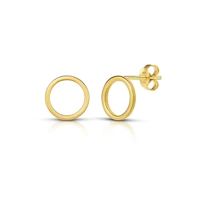 Afbeelding van Amberta Dames 925 Sterling Zilveren Minimalistisch Oorknopjes: Oorstekers met Medium Grootte Omtrek