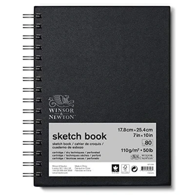 Afbeelding van Winsor &amp; Newton 6672009 Schetsboek met spiraalbinding 80 vellen schetspapier microgeperforeerde in 17,8 x 25,4cm