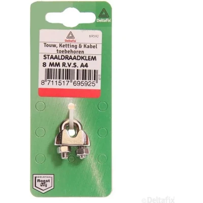 Afbeelding van Deltafix staaldraadklem beugel r.v.s. a4 8 mm 1 st.
