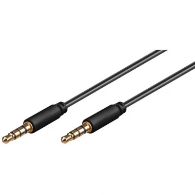 Afbeelding van 3.5 mm jack kabel Goobay 1.5 meter (4 polig, Stereo, Verguld, 100% koper)
