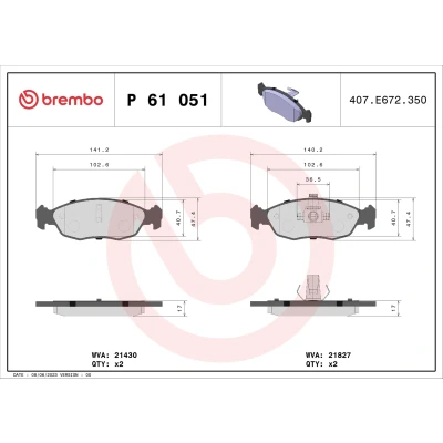 Afbeelding van Brembo Remblokset P 61 051