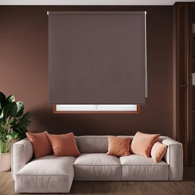 Afbeelding van Blindecor Draco rolgordijn ondoorzichtig, eenkleurig, donkerbruin, 100 x 230 cm