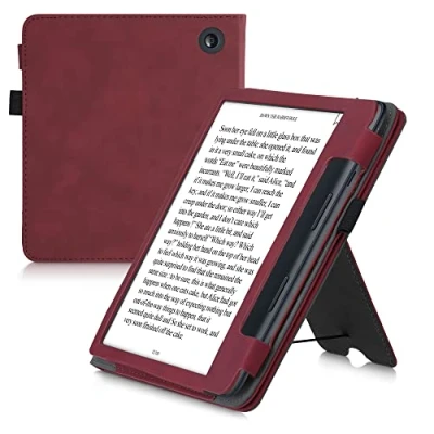 Afbeelding van kwmobile E reader hoesje compatibel met Kobo Sage Ereader case van kunstleer cover in donkerrood