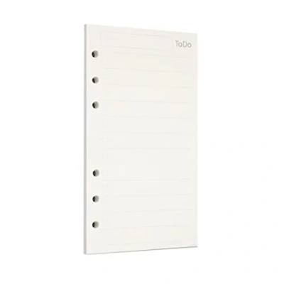 Afbeelding van Zelten Losse vellen geperforeerd papier navulverpakkingen voor 6 gaats binders persoonlijke organizer dagboek notitieboek navulbare planner, Todo, A6/6 gaten