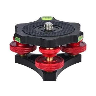 Afbeelding van Lp 64 Camera Statief Hoofd Nivellering Base Aluminium Driewielige Precisie Leveler Bubble Niveau 3/8 &quot;Schroef Belasting 15kg