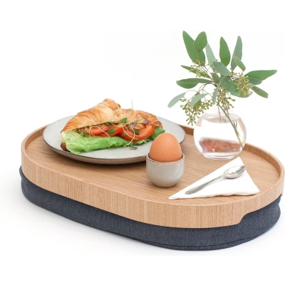 Afbeelding van Bosign CurveLine Dienblad Medium Wilgenhout Anti slip 39 x 26 6,5 cm