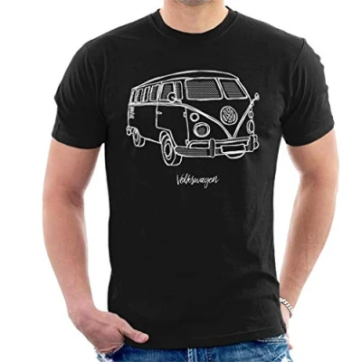 Afbeelding van All+Every Volkswagen Camper Doodle T shirt voor heren, Zwart, XXL