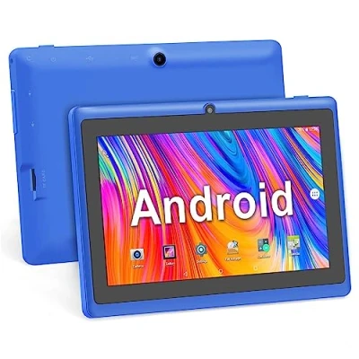 Afbeelding van Haehne 7 inch tablet, pc, Google Android 4.4, A33 Quad Core, 512MB RAM 8GB ROM, dual camera&#039;s, wifi, Bluetooth, voor volwassenen kinderen, blauw