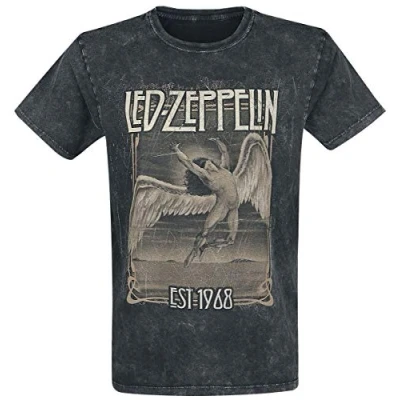 Afbeelding van Led Zeppelin Faded Falling Heren T shirt S Zwart