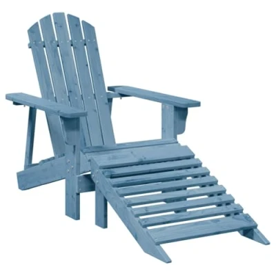 Afbeelding van vidaXL Stoel Adirondack met voetenbank massief vurenhout blauw