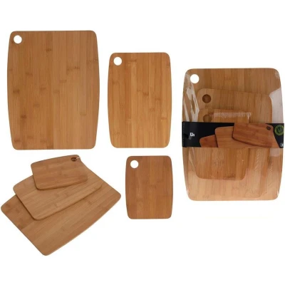 Afbeelding van 3x Bamboe houten snijplanken Snijplanken/serveerplanken/broodplanken van hout
