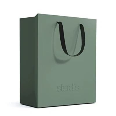 Afbeelding van stardis binbox Design prullenbak, rechthoekig, stijlvolle prullenbak met handgrepen voor kantoor en kantoor, kunststof vuilnisemmer, afvalbak, groen