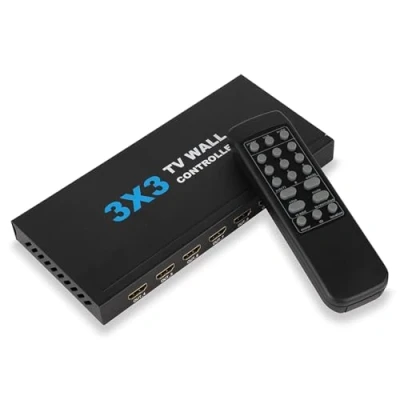 Afbeelding van 3x3 Video Wall Controller, 4K 9 Screen HDMI TV Controller Splicer 3x4 4x3 4x4 Multi Processor met Afstandsbediening voor Splicing