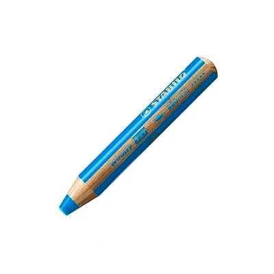Afbeelding van Kleurpotlood, waterverf &amp; waskrijt STABILO woody 3 in 1 los exemplaar licht blauw