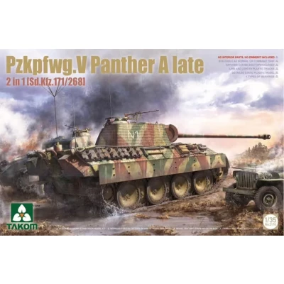Afbeelding van 1:35 Takom 2176 Sd.Kfz. 171 267 Panther A Late 2in1 (171/168) Plastic Modelbouwpakket
