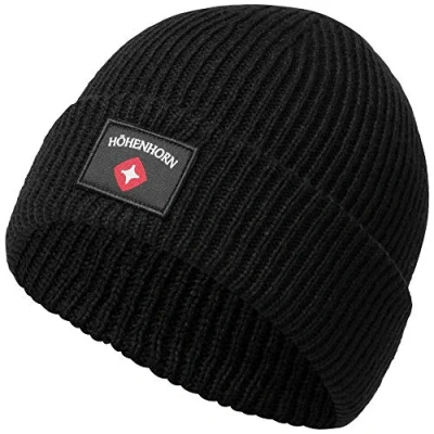 Afbeelding van Höhenhorn gebreide beanie, uniseks, voor dames en heren, wintermuts, muts, donkerblauw (0520), One size