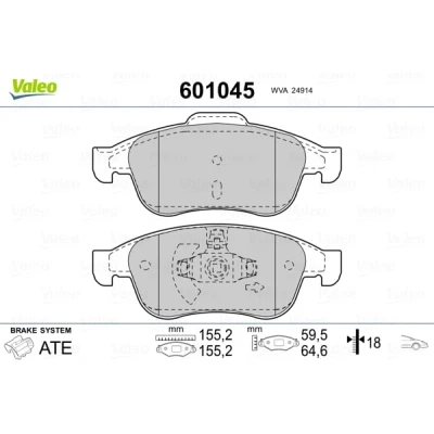 Afbeelding van Valeo Remblokset 601045
