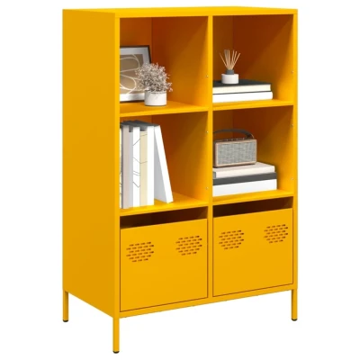 Afbeelding van Hoge kast 68x39x103,5 cm staal mosterdgeel
