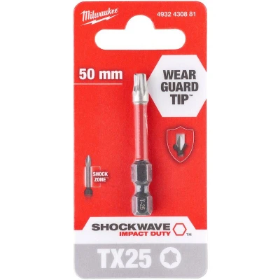 Afbeelding van Milwaukee Shockwave schroefbit lang 50mm Torx TX25