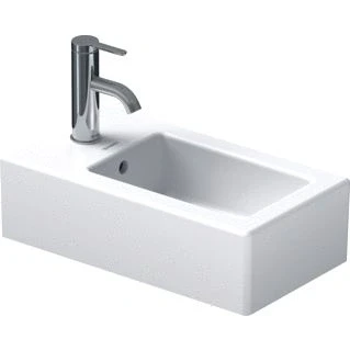 Afbeelding van Duravit Vero fontein 25x45cm met kraangat en overloop wondergliss wit