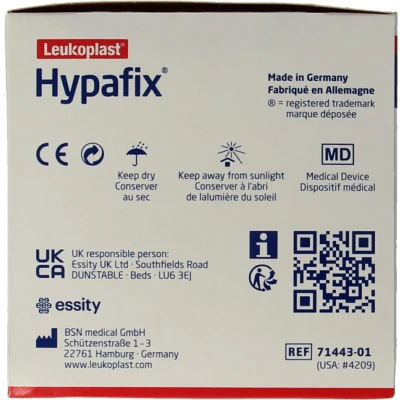 Afbeelding van Hypafix Kleefvlies Hypoallergeen 10m X 5cm, 1 stuks