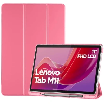 Afbeelding van ProCase Smart Case voor Lenovo Tab M11 11 inch 2024 TB330FU met penhouder, slanke standaard Tri Fold Hard Shell Beschermende Tablet Cover Doorschijnende Back Ondersteuning Auto Wake/Sleep