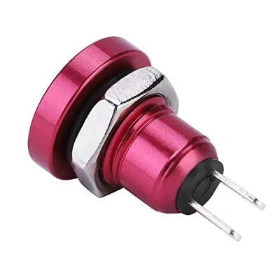 Afbeelding van Keenso Momentane drukknop, auto 1A 24V 8mm toeter drukknop mini waterdichte startknop zinkaluminiumlegering (rood) Wijzigingen aan het interieur en exterieur van de