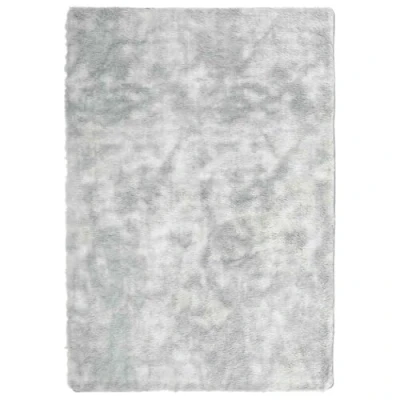 Afbeelding van vidaXL hoogpolig vloerkleed 120x170 cm polyester zilvergrijs