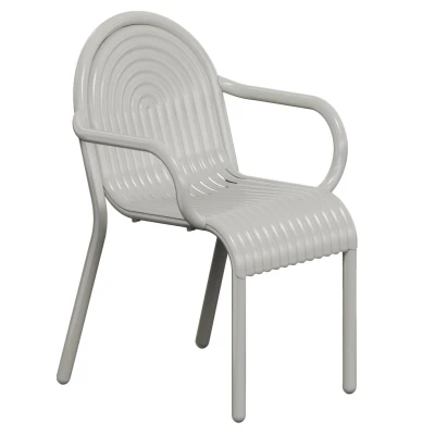 Afbeelding van Tom Dixon Groove Tuinstoel Met Armleuning Putty
