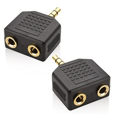 Afbeelding van Mobi Lock 3,5 mm hoofdtelefoon Y splitter (2 stuks) 1 mannelijke naar 2 vrouwelijke audio aansluitingen Maakt het mogelijk om twee personen een geluidsbron te horen