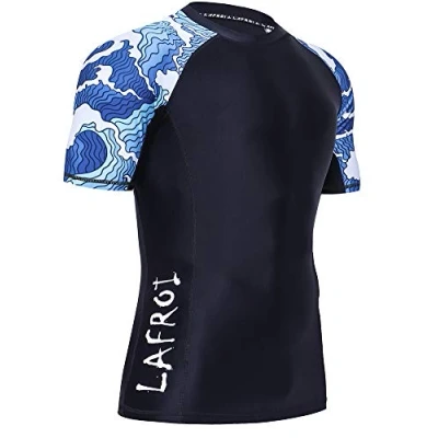 Afbeelding van LAFROI Heren korte mouw UPF 50+ Baselayer Skins Compressie Rash Guard Surge Size LG