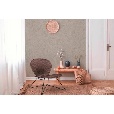 Afbeelding van Leen Bakker Livingwalls Behang Effen Beige 53cm X 10,05 M AS379042 Vinyl