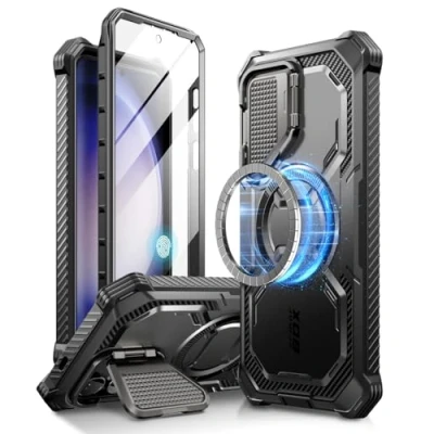 Afbeelding van i Blason [Armorbox] Hoesje voor Samsung Galaxy S24 5G (2024), Ingebouwde Schermbeschermer en Camerabeschermer, Bescherming Full body Schokbestendig 360(Zwart)