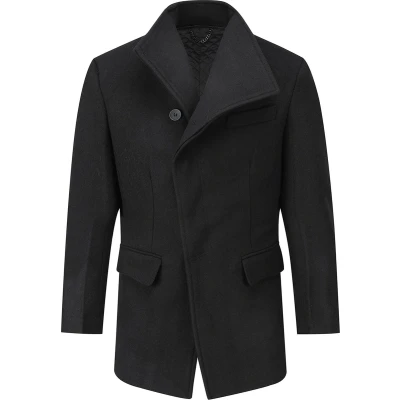 Afbeelding van Allthemen Heren Lange Mantel Wollen Winterjas Slim Fit Jas S