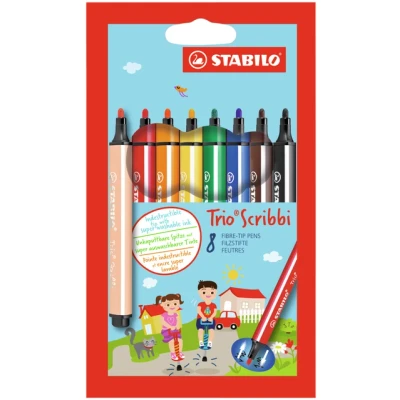 Afbeelding van Viltstift STABILO Trio Scribbi 368/8 assorti etui à 8 stuks