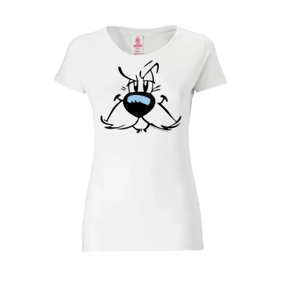 Afbeelding van Logoshirt Vrouwen T Shirt Idefix Faces Asterix met ronde hals van offwhite