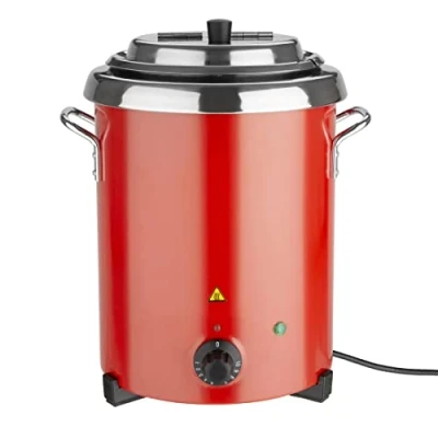 Afbeelding van Buffalo GH227 Rode Soepketel met Handvatten 5.7Ltr/348X255mm Roestvrij staal Elektrische
