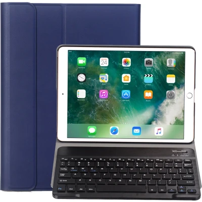 Afbeelding van Bluetooth Toetsenbord geschikt voor Apple iPad 10.2 (2019/2020/2021) &amp; Hoes QWERTY Keyboard case Auto/Wake functie Donker Blauw