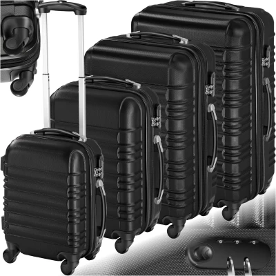 Afbeelding van tectake Kofferset 4 delig , ABS hardshell, kleur zwart 402024