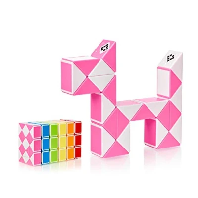 Afbeelding van CUBIDI® Magic Snake Met 24 Blokken roze