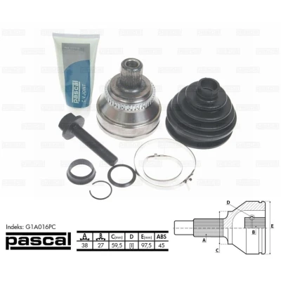 Afbeelding van Homokineet reparatie set, aandrijfas PASCAL G1A016PC