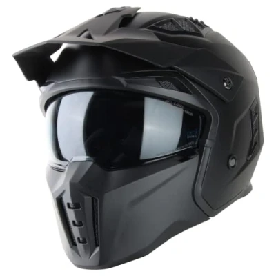 Afbeelding van VINZ Kioto Streetfighter Helm / Jethelm Scooterhelm Motorhelm Mat Zwart
