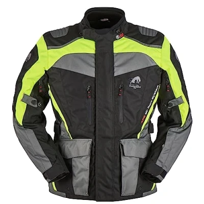 Afbeelding van Furygan Apalaches Black Yellow Fluo Motorcycle Jacket L Maat Jas