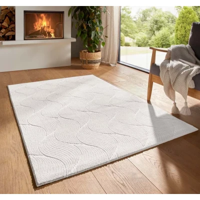 Afbeelding van Zacht Vloerkleed Fuzz Whirl Crème 200x290 Cm